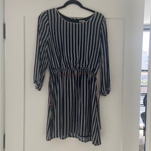 Belted long sleeve dress